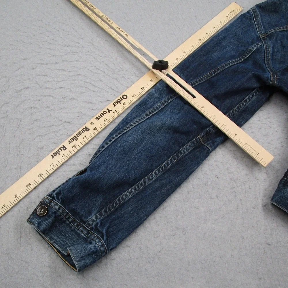 Lucky Brand Blue Jeans of America Denim Trucker Jacket Medium Deerhead 7M11467